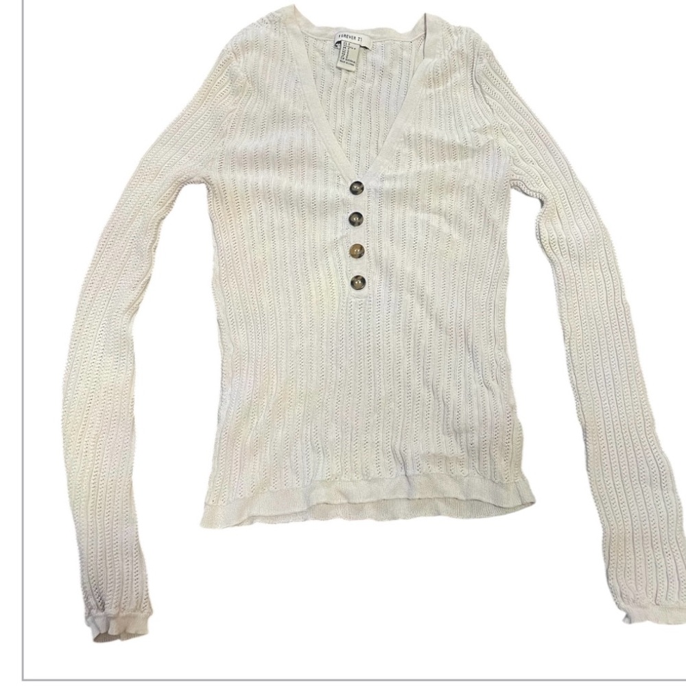 Forever 21 White Knit Top - Picture 2 of 8
